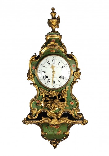 Petit cartel d’alcôve au vernis martin, époque Louis XV, Paris vers 1755