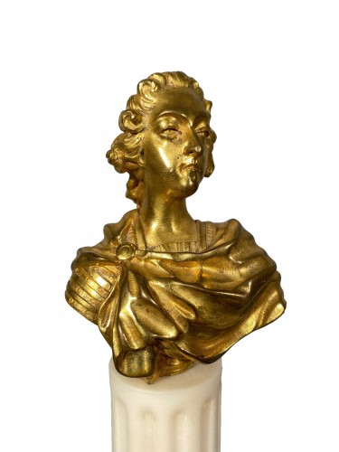 Buste miniature de Louis XV en bronze vers 1745-1750