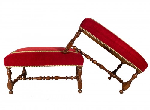 Paire de tabourets de port, époque Louis XIV