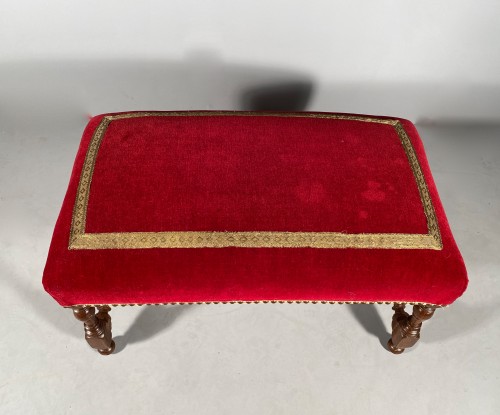 Antiquités - Paire de tabourets de port, époque Louis XIV