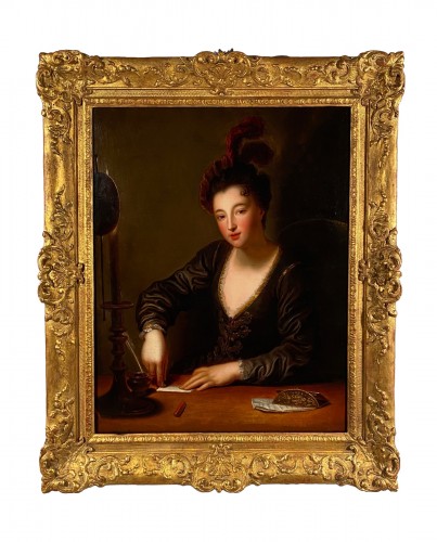 Jeune fille cachetant une lettre- Jean Baptiste Santerre 1707