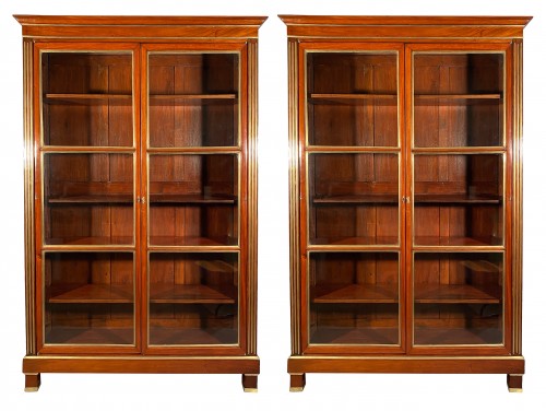 Paire de vitrines de collectionneur en acajou, Paris époque Directoire