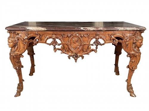 Table à gibier aux indiennes attribuée à Toro, Aix en Provence vers 1710
