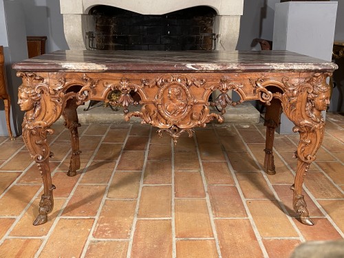 Table à gibier aux indiennes attribuée à Toro, Aix en Provence vers 1710 - Louis XIV