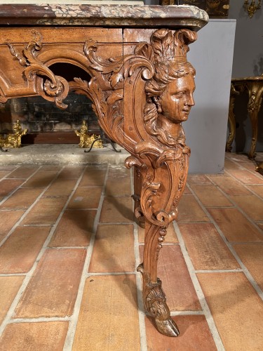 Louis XIV - Table à gibier aux indiennes attribuée à Toro, Aix en Provence vers 1710