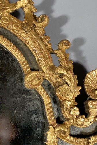 Louis XIV - Gilt wood glazing mirror, Paris Louis XIV period