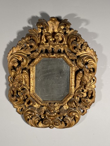 Pair of gilt wood mirrors, Aix en Provence circa 1700 - Mirrors, Trumeau Style French Regence