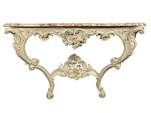 Rocaille console, Jouars-Pontchartrain castle circa 1750