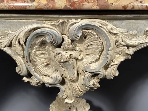 Rocaille console, Jouars-Pontchartrain castle circa 1750 - Furniture Style Louis XV