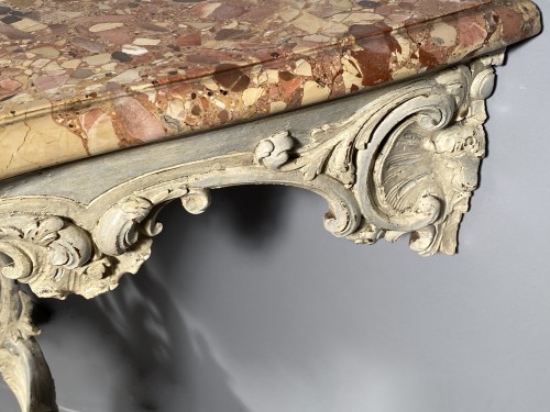 Rocaille console, Jouars-Pontchartrain castle circa 1750 - Louis XV