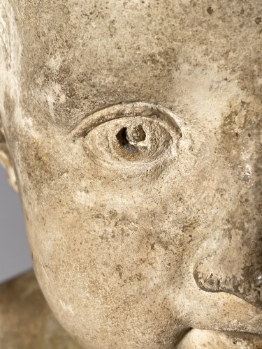 Plaster bust of a young boy , Workshop of Houdon circa 1790 - Sculpture Style Louis XVI