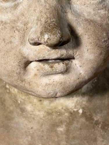 Sculpture  - Plaster bust of a young boy , Workshop of Houdon circa 1790