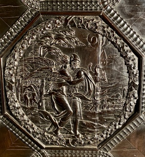 Antiquités - Cabinet en ébène aux scènes de la genèse, Paris vers 1640