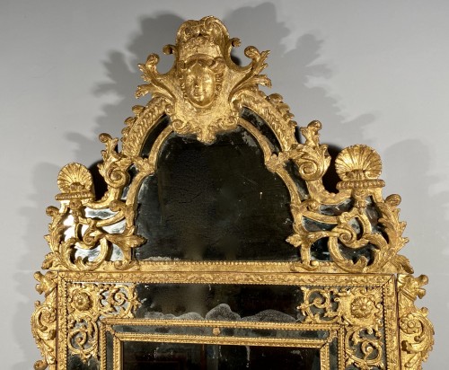 French fine 18th mirror, Paris Louis XIV period - Mirrors, Trumeau Style Louis XIV
