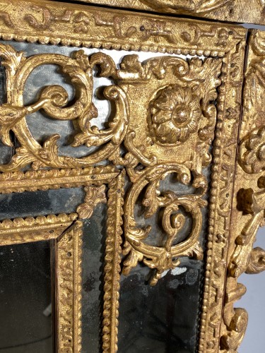 French fine 18th mirror, Paris Louis XIV period - Louis XIV