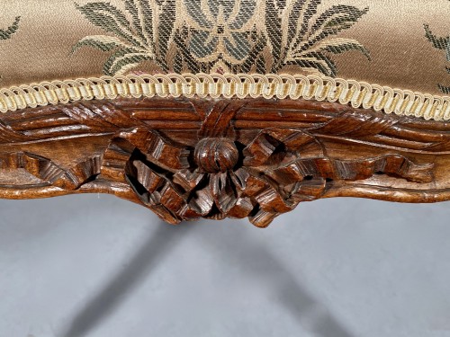 Seating  - Series of four walnut armchairs by Pierre Nogaret circa 1770