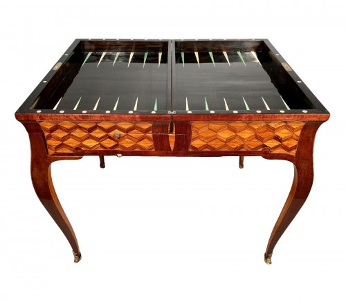 Travel backgammon table by Denizot circa 1770