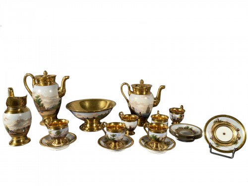 Service à café en porcelaine, Manufacture Schoelcher vers 1820