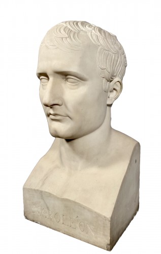 Marble bust of Napoleon in Hermès after Chaudet, Empire period.