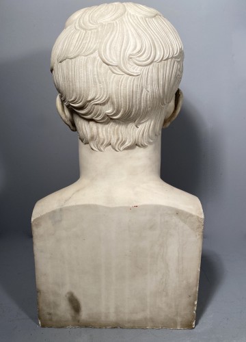 Antiquités - Marble bust of Napoleon in Hermès after Chaudet, Empire period.