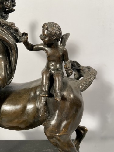 Sculpture Sculpture en Bronze - Le centaure Chiron chevauché par l’amour, bronze vers 1820