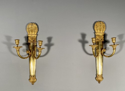 19th century - Pair of wall sconces with quivers, Paris around 1810