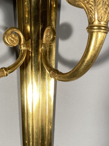 Empire - Pair of wall sconces with quivers, Paris around 1810
