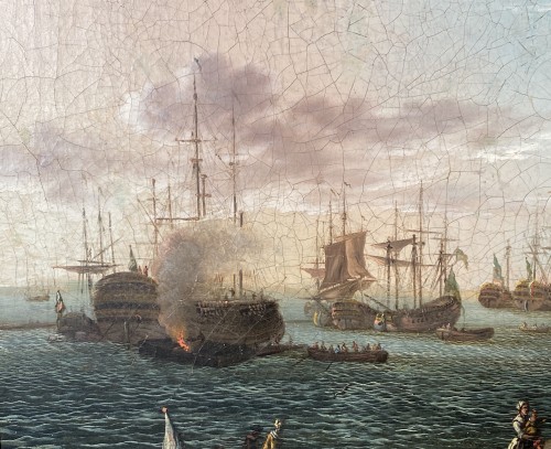The port of Lorient according to Nicolas Ozanne around 1780 - Paintings & Drawings Style Louis XVI