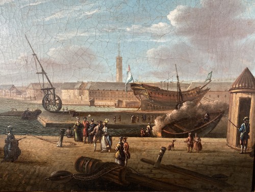 Paintings & Drawings  - The port of Lorient according to Nicolas Ozanne around 1780