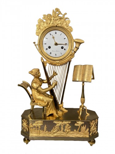 Pendule Joséphine harpiste, Paris époque Empire