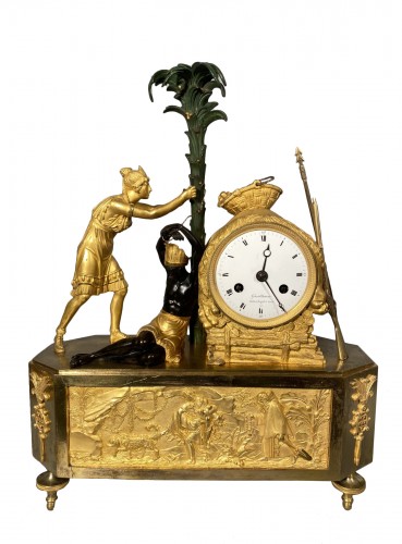 Pendule Atala délivrant Chactas, Paris époque Empire vers 1810