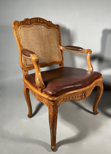XVIIIe siècle - Paire de fauteuils cannés par René Cresson, Paris vers 1740