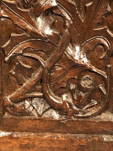 Important coffre en noyer aux emblèmes royaux, Lyon vers 1520 - Mobilier Style Renaissance