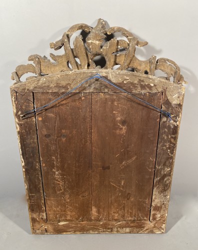 Miroir rocaille en bois doré, Nîmes 18e - Louis XV