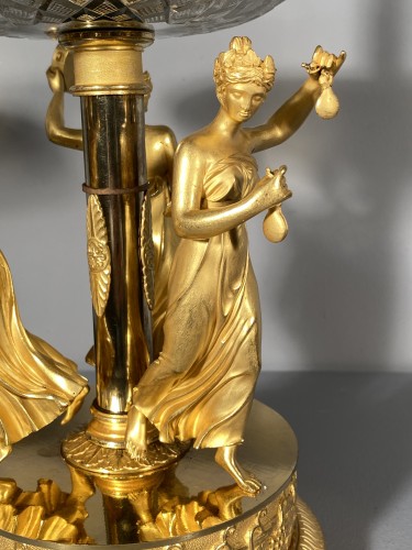 Paire de coupes bronze et cristal signées Thomire vers 1810 - Objet de décoration Style Empire