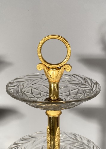 Antiquités - Paire de coupes bronze et cristal signées Thomire vers 1810