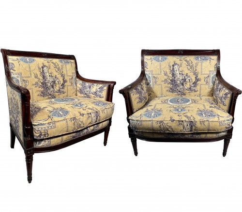 Paire de marquises Directoire en acajou attribuée à H.Jacob vers 1795