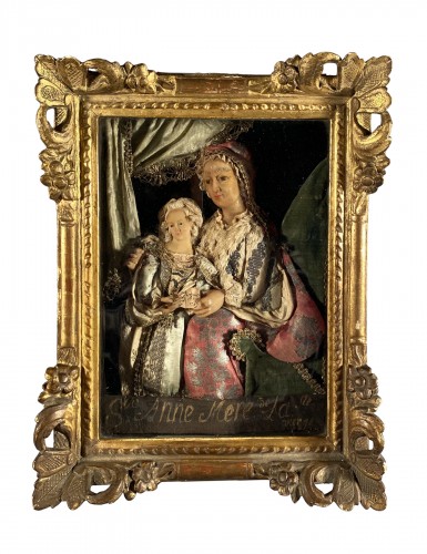 St Anne and the Virgin, dressed wax, workshop of the Guillot Brothers, Nanc