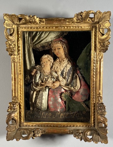 St Anne and the Virgin, dressed wax, workshop of the Guillot Brothers, Nanc - Louis XIV