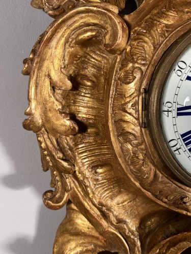 18th century - Cartel with carved and gilded wood, Alsace circa 1752.