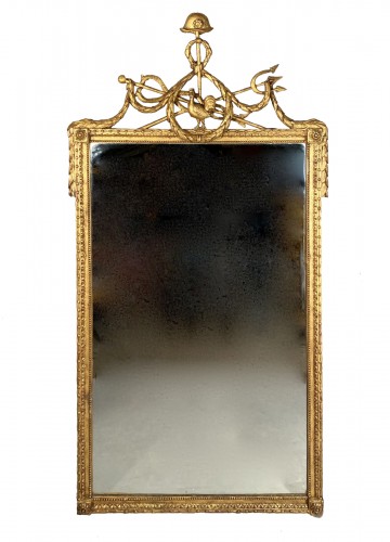 Gilded wood mirror with the arms of the city of Marseille circa 1790