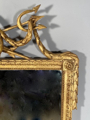 Mirrors, Trumeau  - Gilded wood mirror with the arms of the city of Marseille circa 1790