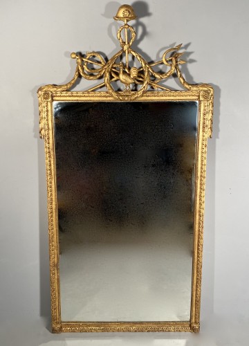 Gilded wood mirror with the arms of the city of Marseille circa 1790 - Directoire