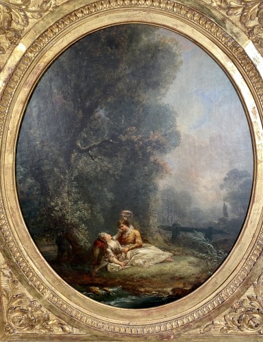 Tableaux et dessins Tableaux XVIIIe siècle - L’amant couronné, Jean Frédéric Schall vers 1775