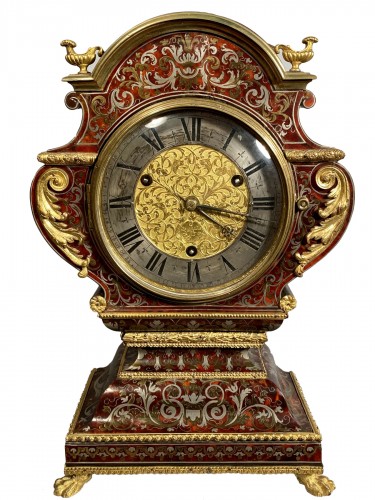 Pendule « tête de poupée » en marqueterie Boulle, Paris époque Louis XIV