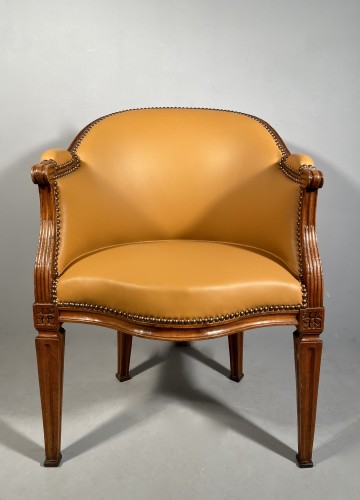 18th century - Walnut desk chair, P.Pillot, Nîmes around 1780
