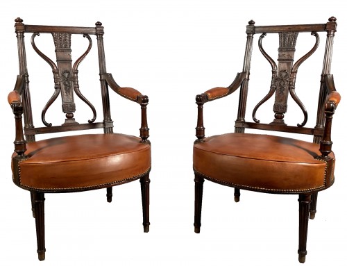 Paire de fauteuils aux arcs et carquois, G.Jacob vers 1793