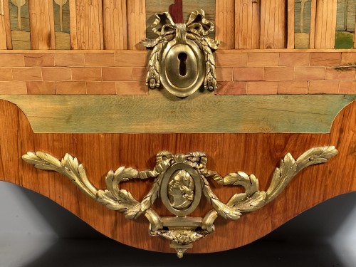 Antiquités - Commode en marqueterie de ruines par A.L Gilbert, Paris vers 1775