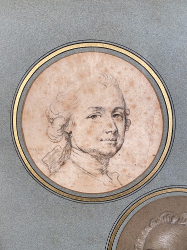 Portraits de la famille Valois par Hubert Drouais vers 1760 - Tableaux et dessins Style Louis XV