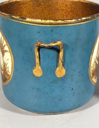 Objet de décoration Cassolettes, coupe et vase - Paire de seaux à bouteilles en vernis martin bleu, Paris vers 1770
